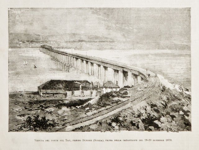 Veduta del ponte Tay, presso Dundee (Scozia), prima della catastrofe …