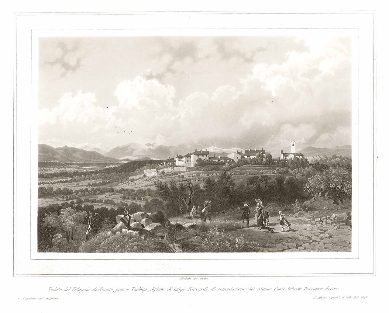 Veduta del Villaggio di Nosate, presso Turbigo, dipinto di Luigi …