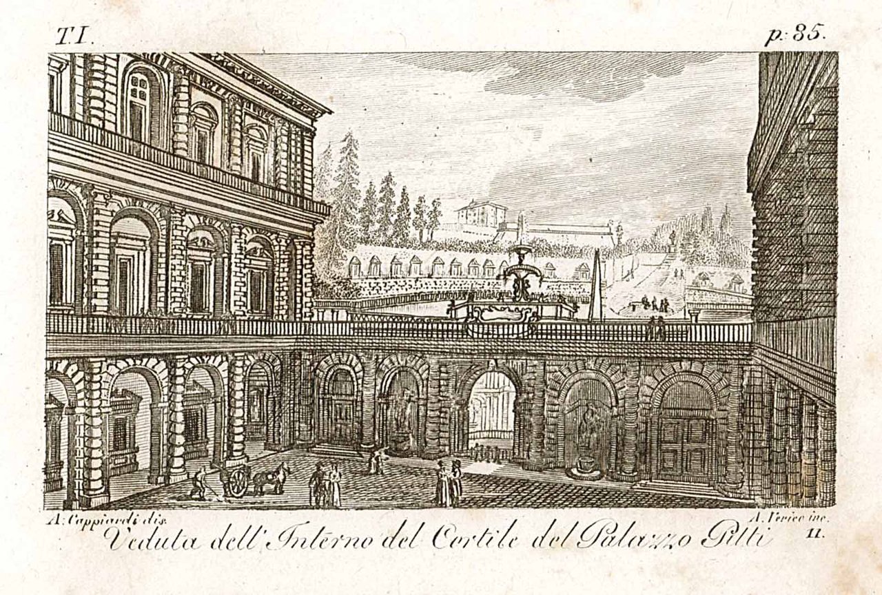 Veduta dell'Interno del Cortile del Palazzo Pitti