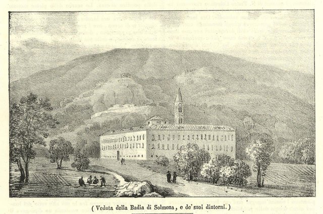 Veduta della Badia di Solmona e de' suoi dintorni