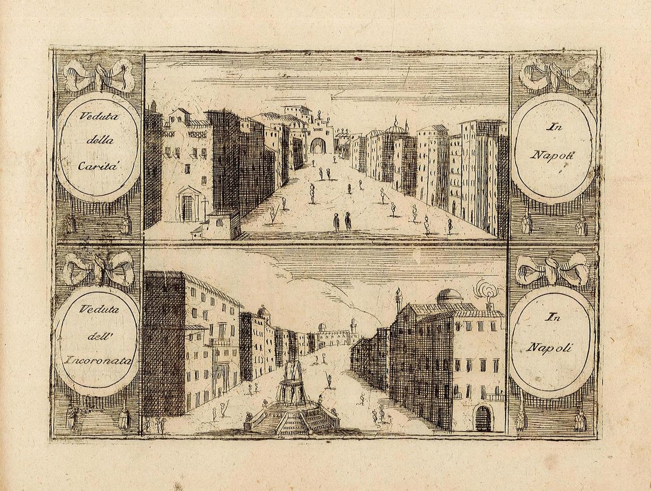 Veduta della Carità In Napoli - Veduta dell'Incoronata In Napoli