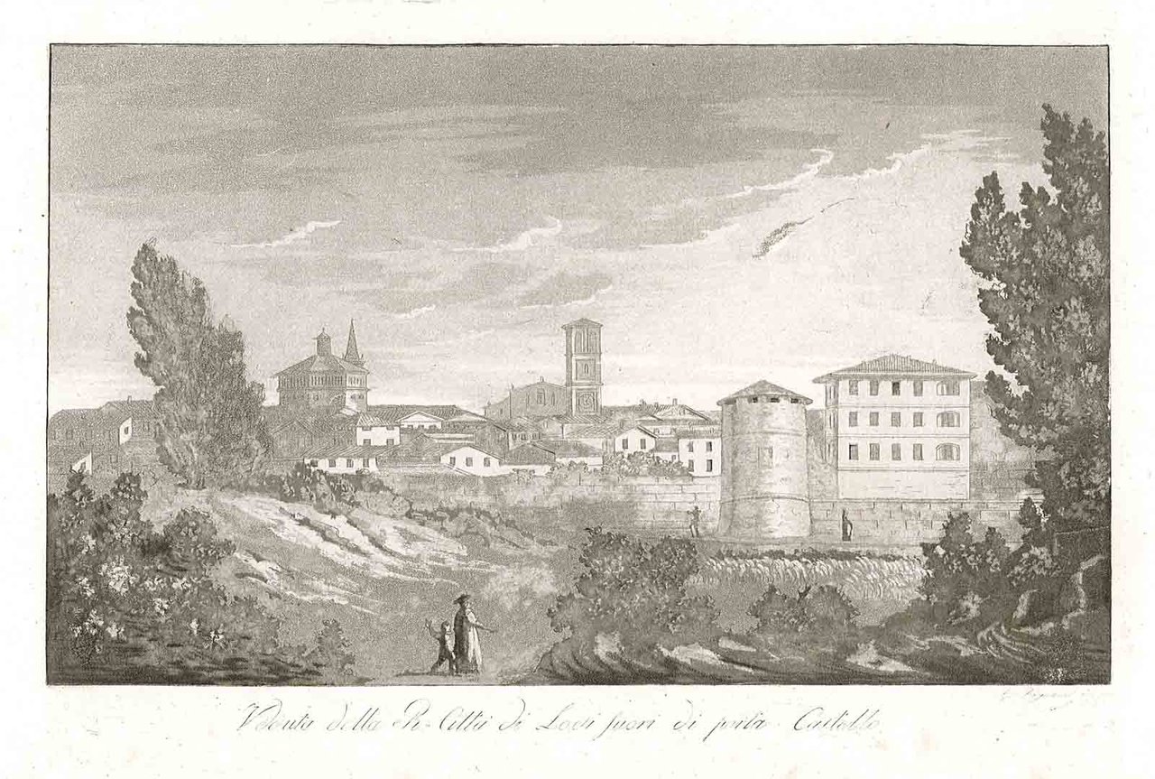 Veduta della R. Città di Lodi fuori di porta Castello