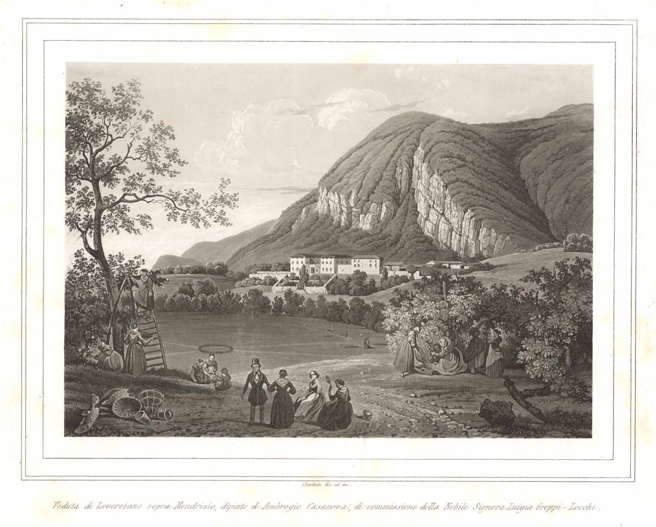Veduta di Loverciano sopra Mendrisio, dipinto di Ambrogio Casanova . | Immagine principale