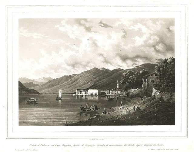 Veduta di Pallanza sul Lago Maggiore, dipinto di Giuseppe Canella, …