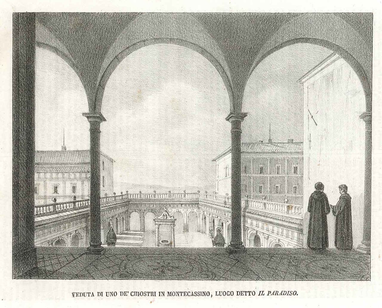 Veduta di uno de' chiostri in Montecassino, luogo detto Il …