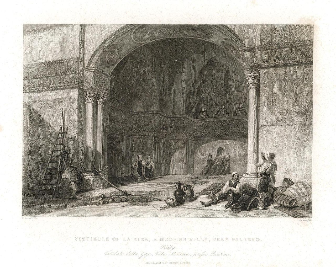 Vestibule of La Ziza, a Moorish villa near Palermo. / …