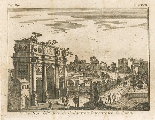 Vestigi dell'Arco di Costantino Imperatore in Roma.