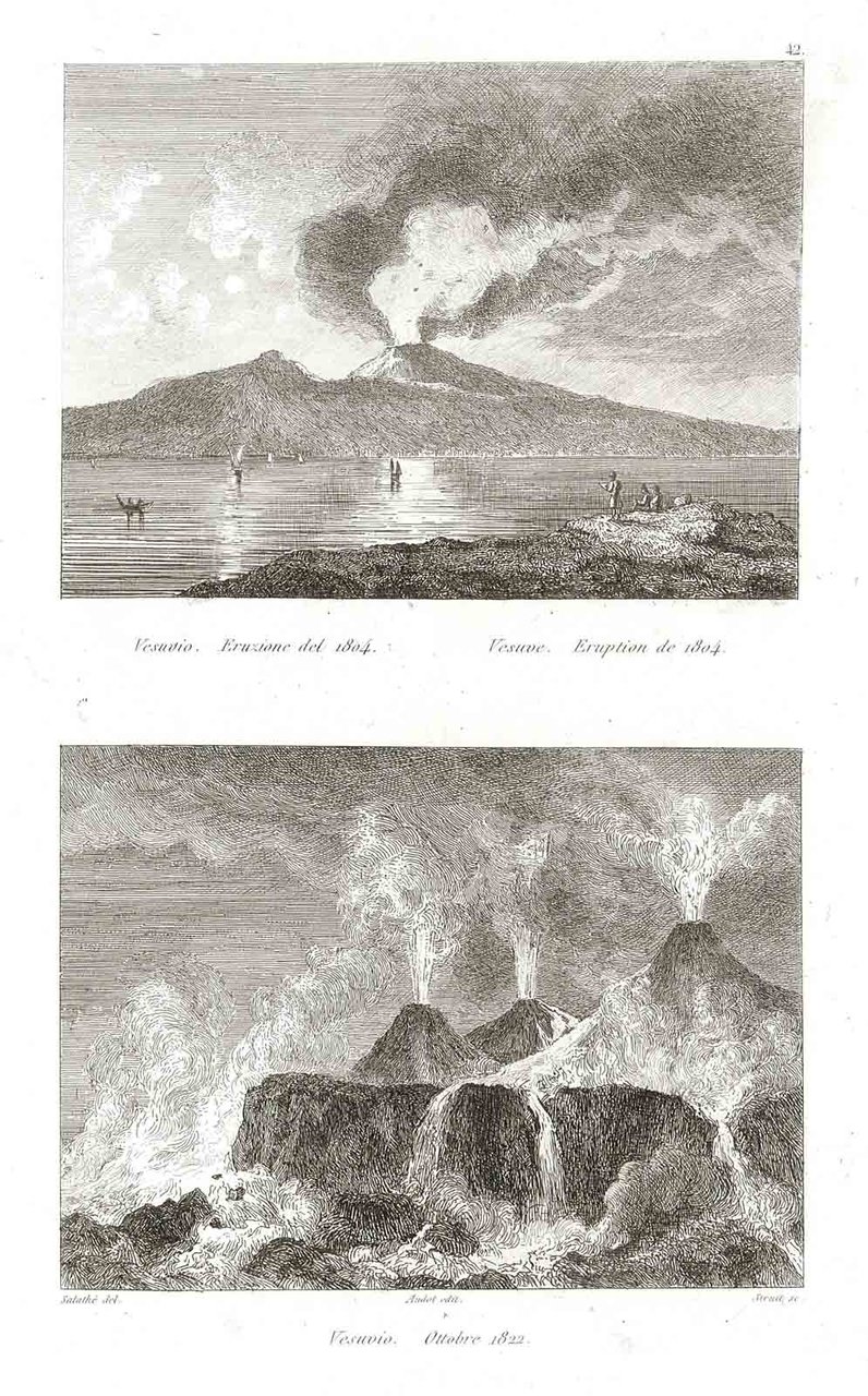 Vesuvio. Eruzione del 1804 - Vesuvio. Ottobre 1822