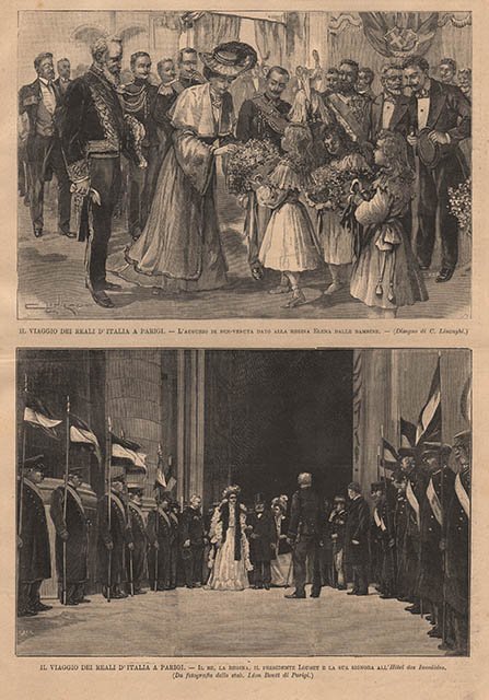Viaggio dei reali d’Italia a Parigi - L’augurio di ben-venuta …