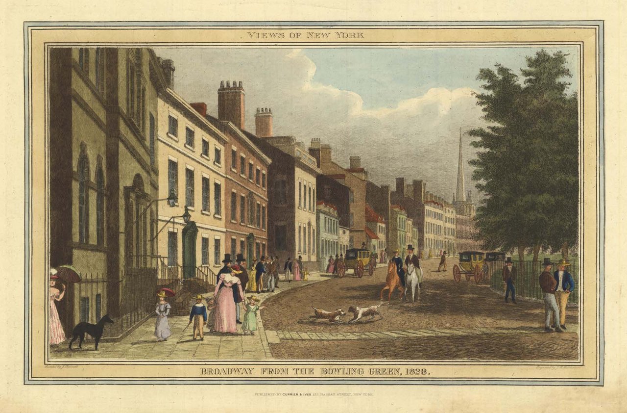 VIEWS OF NEW YORK - BROADWAY FROM THE BOWLING GREEN, …