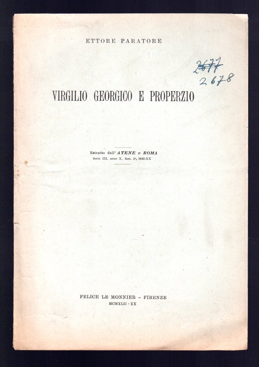 Virgilio Georgico e Properzio