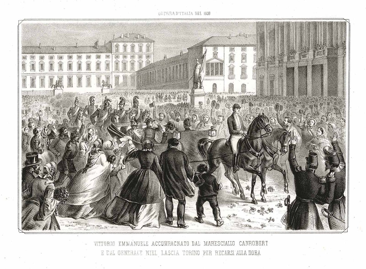 Vittorio Emmanuele accompagnato dal Maresciallo Canrobert e dal Generale Niel … | Immagine principale