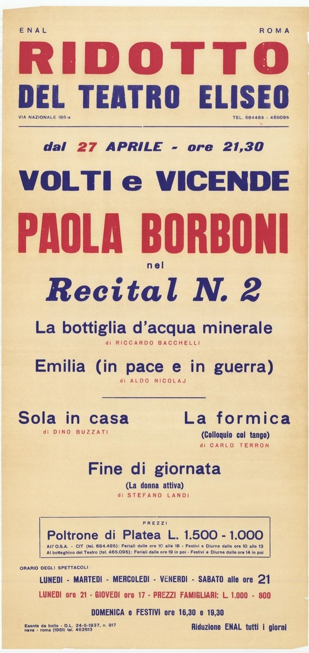 Volti e vicende - Paola Borboni nel recital n. 2