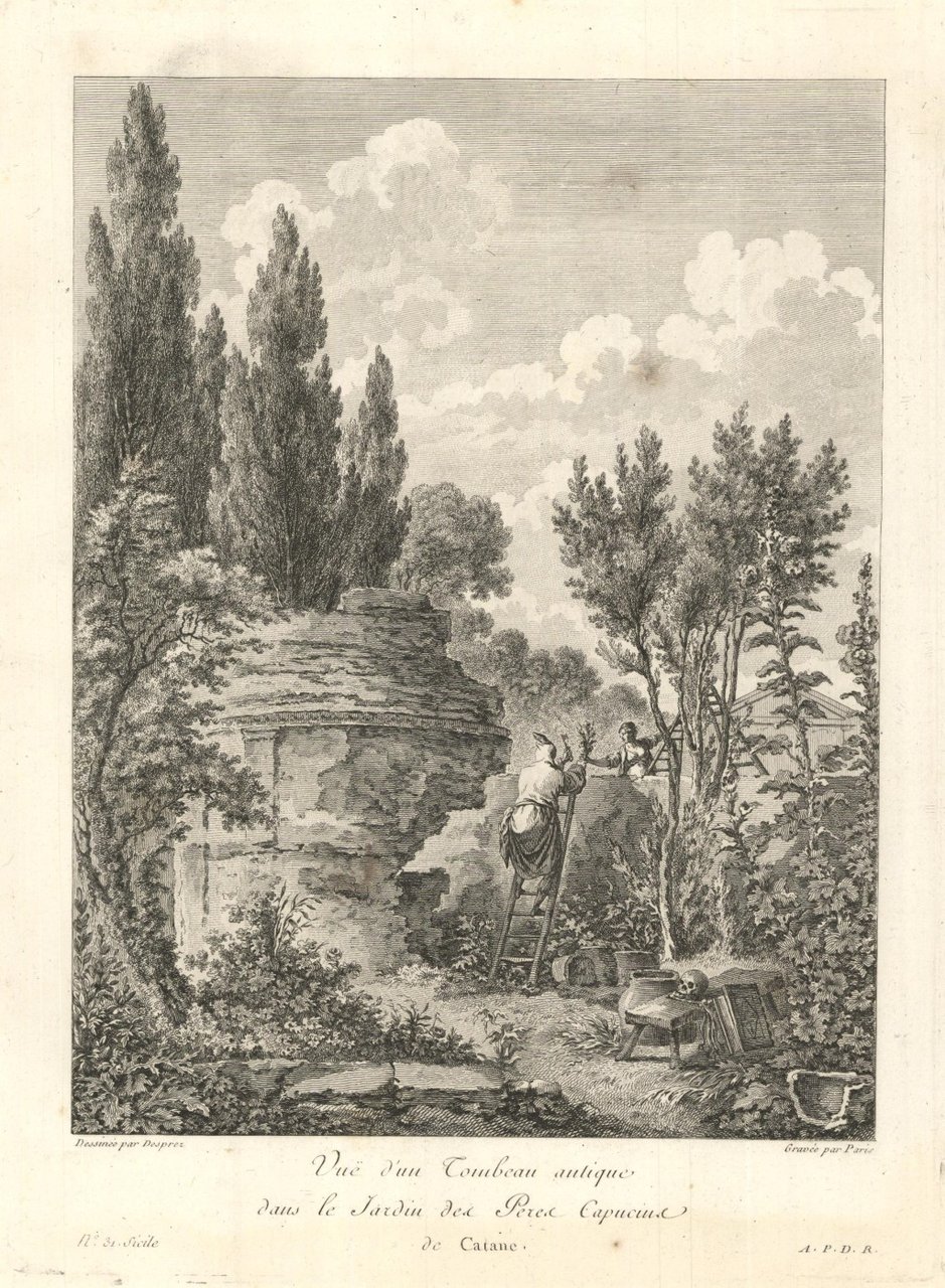 Vue d'un Tombeau antique dans le Jardin des Peres Capucins …