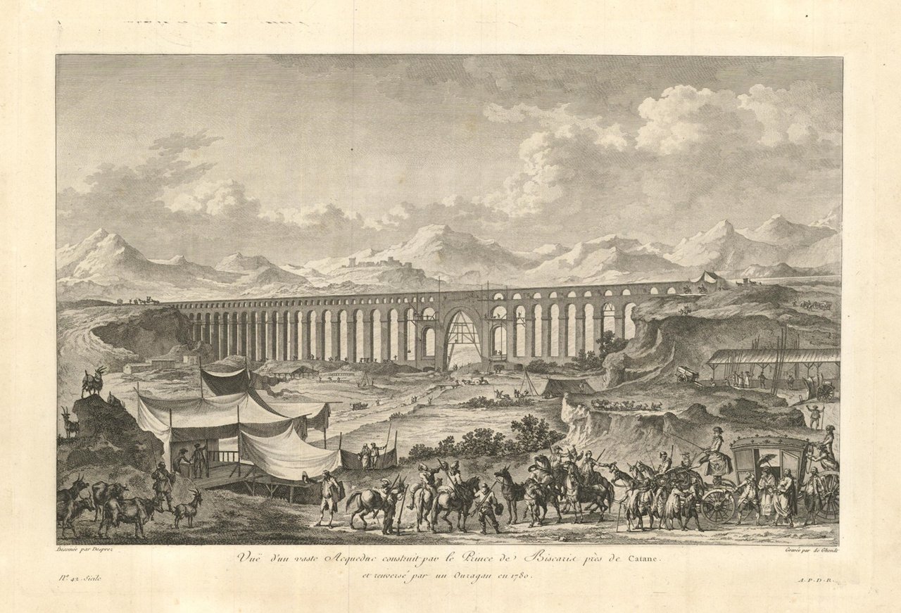 Vue d'un Vaste Acqueduc construit par le Prince de Biscaris …