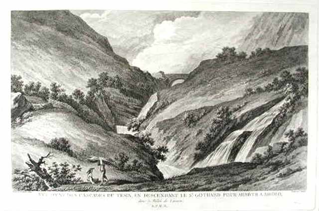 Vue d'une des cascades du Tesin, en descentant le St. …