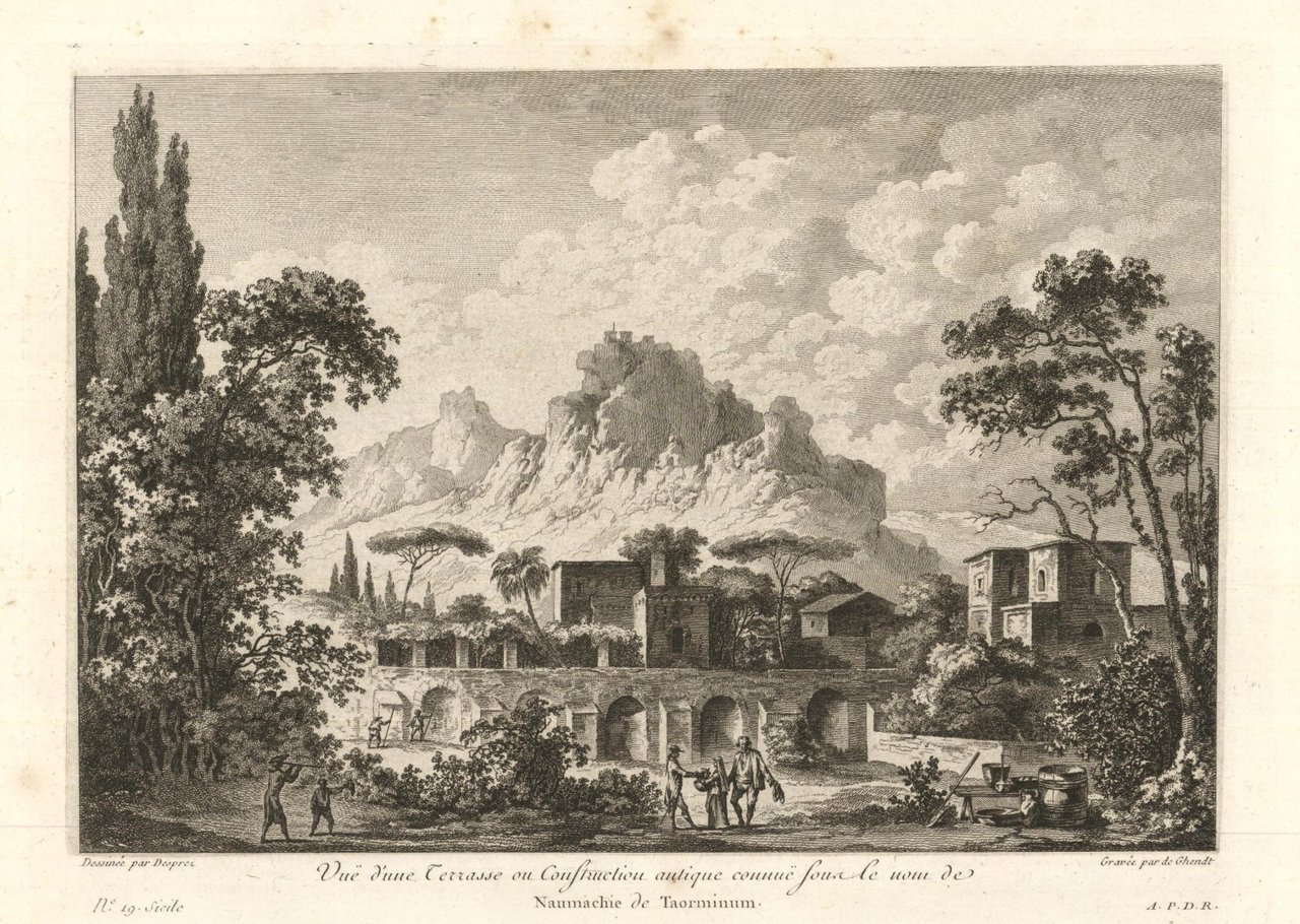 Vue d'une Terrasse ou Construction antique connue sour le nom …