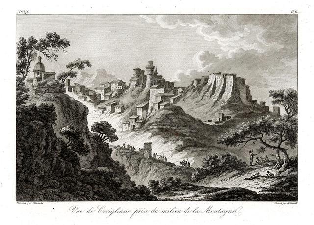 Vue de Corigliano prise du milieu de la Montagne.