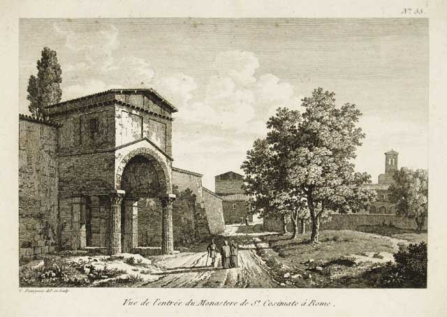 Vue de l'entrèe du Monastere de St. Cosimate a Rome