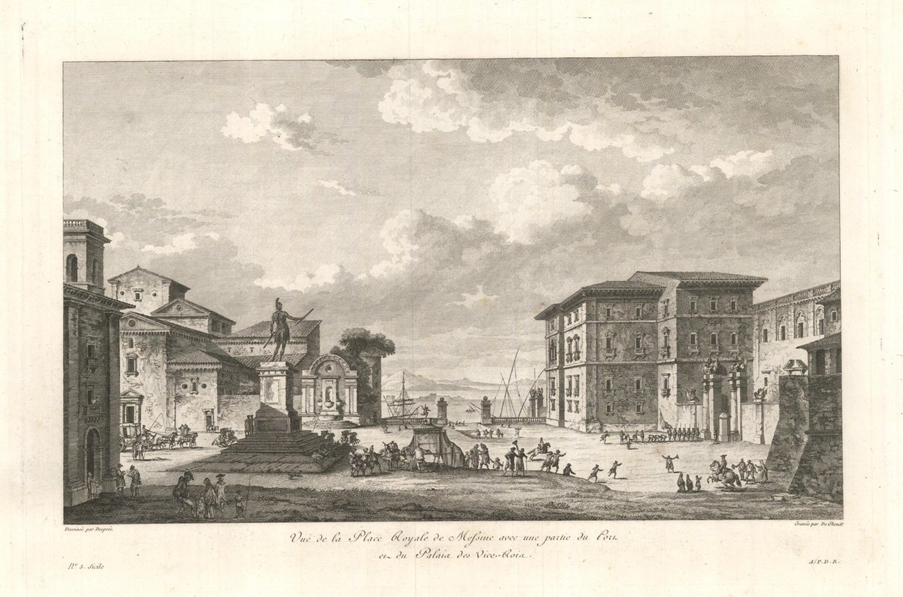 Vue de la Place Royale de Messine avec une partie …