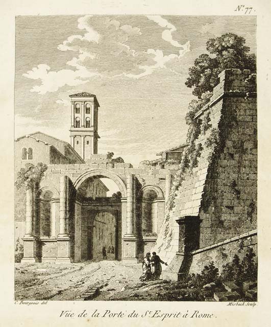 Vue de la Porte du St. Esprit à Rome