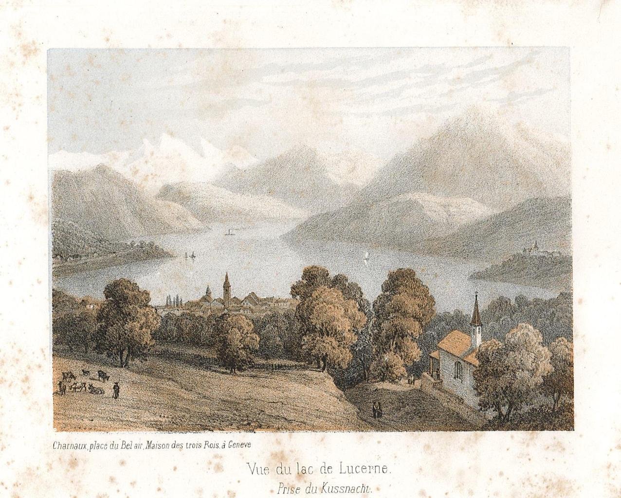 Vue de lac de Lucerne prise du Kussnacht