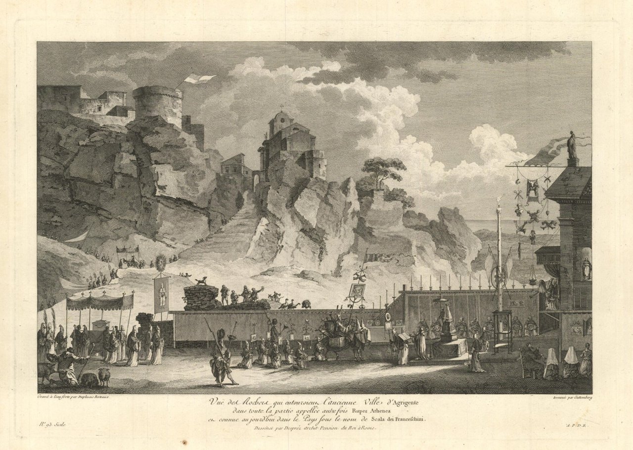 Vue des Rochers qui entouroint l'ancienne Ville d'Agrigente dans toute … | Immagine principale