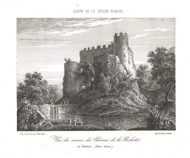 Vue des ruines du Chateau de la Rochette, en Chablais