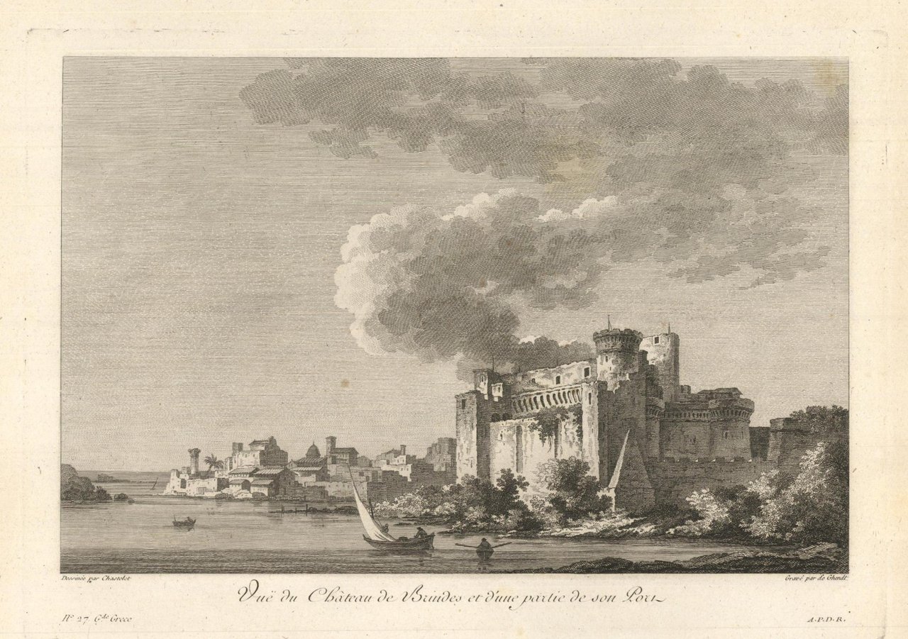 Vue du Chàteau de Brindes et d'une partie de son …