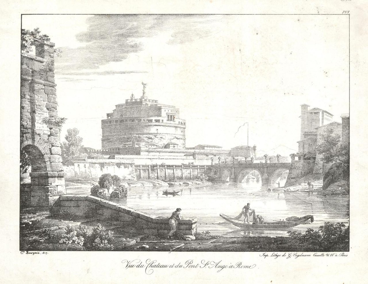 Vue du Chateau et du Pont S.t Ange à Rome
