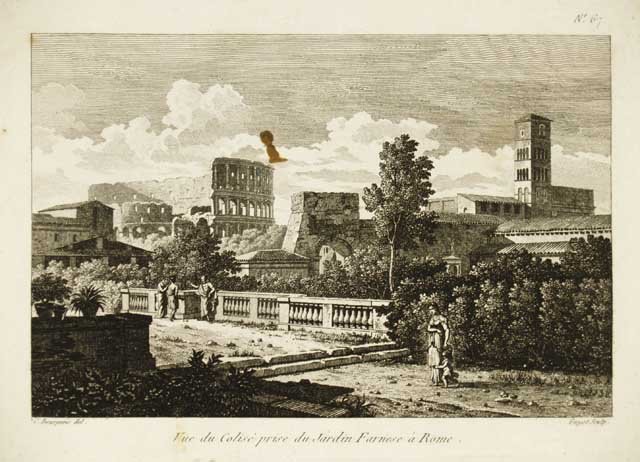 Vue du Colisé prise du jardin Farnese à Rome