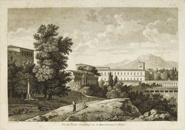 Vue du Palais Pontifical sur le Mont Quirinal à Rome