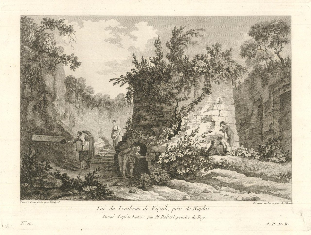 Vue du Tombeau de Virgile près de Naples