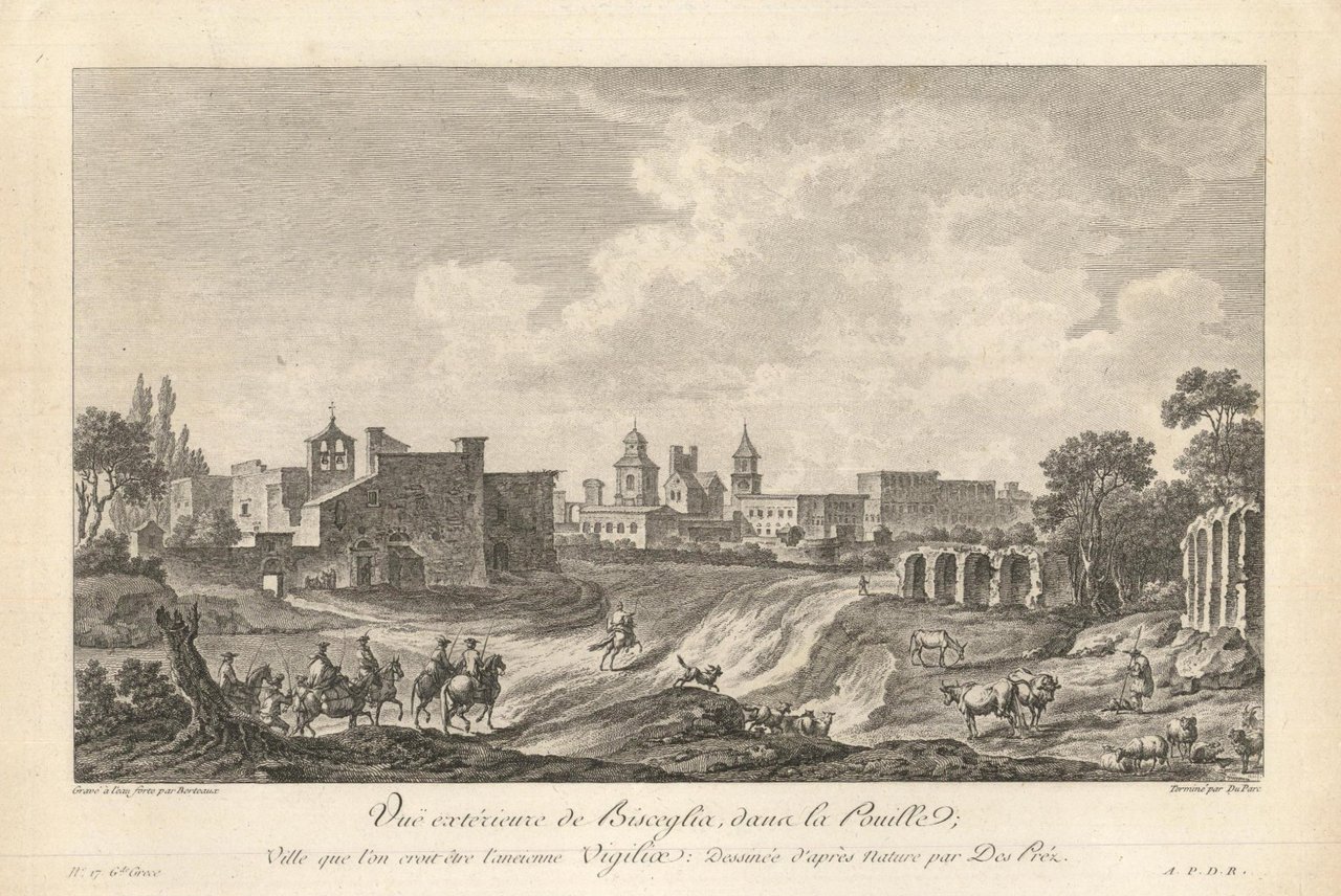 Vue extérieure de Bisceglia dans la Pouille; Ville que l'on …