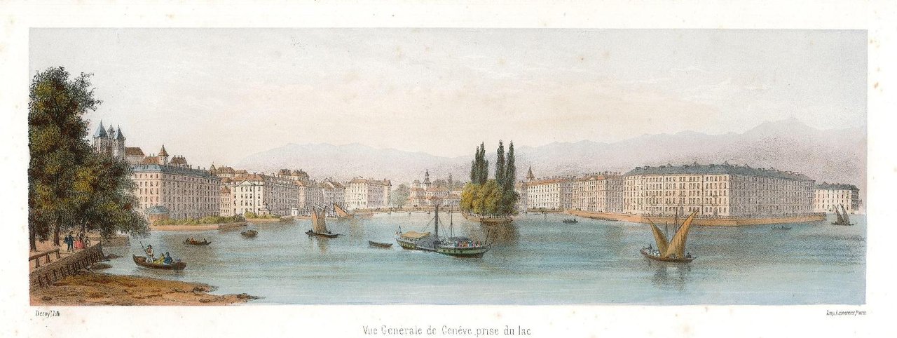 Vue generale de Genève prise du lac