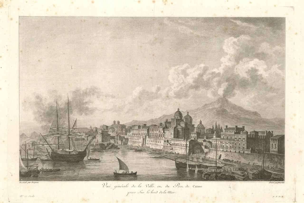 Vue generale de la Ville et du Port de Catane …