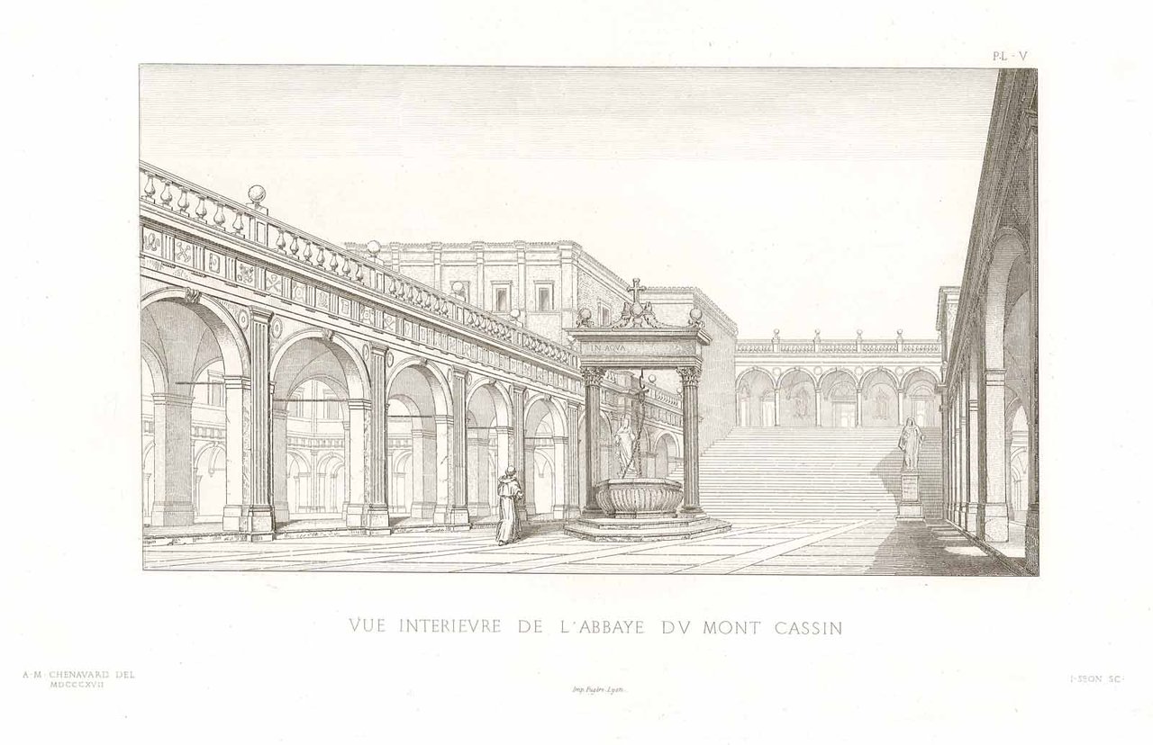 Vue interieure de l'Abbaye du mont Cassin