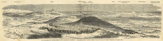 Vue panoramique du developpement de la bataille De Solferino