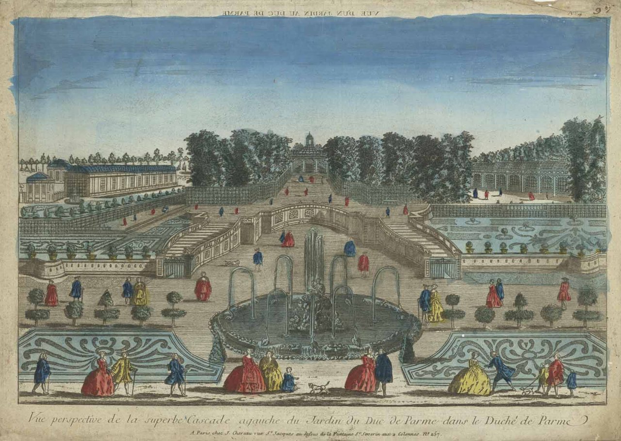 Vue perspective de la superbe Cascade agauche du Jardin du …