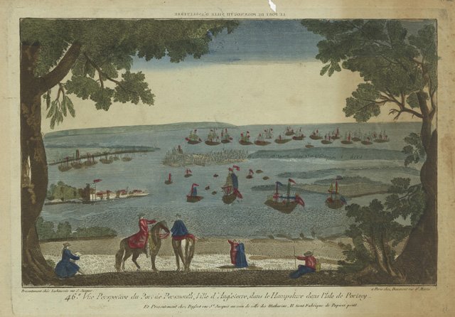 Vue perspective du Port de Porsmouth Ville d'Angleterre, dans le …