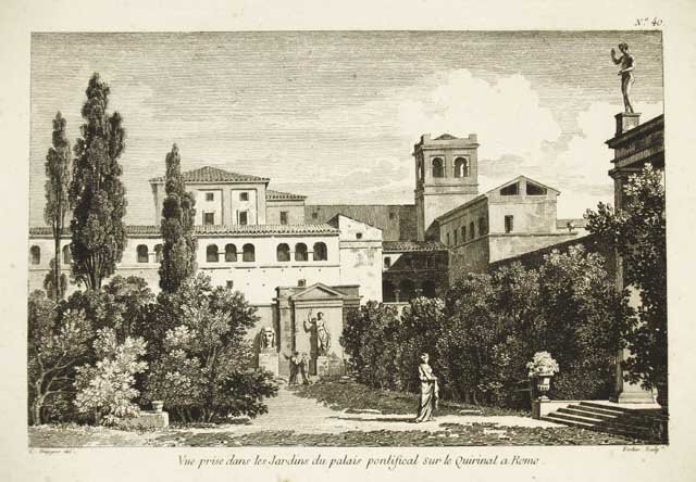 Vue prise dans les jardins de palais pontifical sur le …