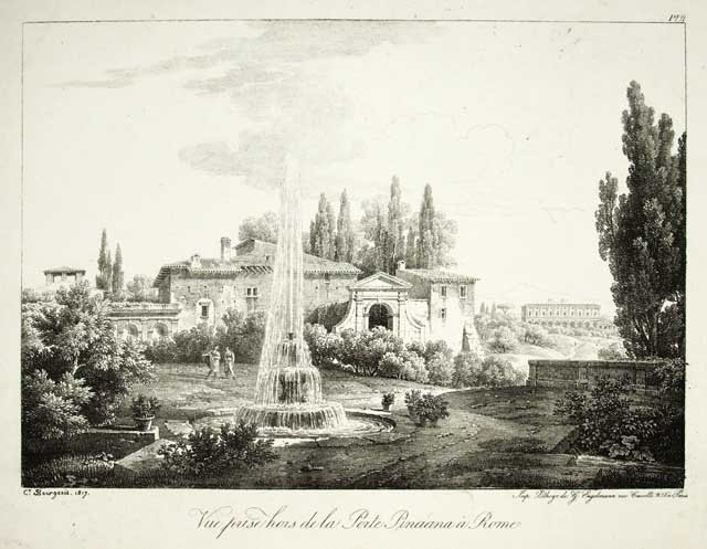 Vue prise Hors de la Porte Pinciana à Rome