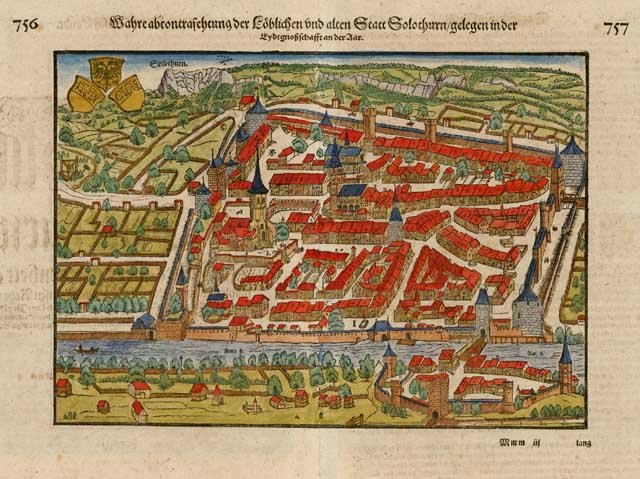Wahre abcontrafehtung der Löblichen und alten Statt Solothurn gelegen in …