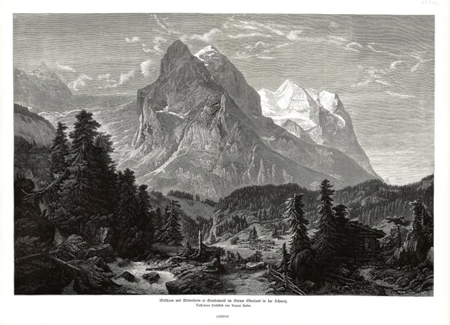 Wellhorn und Wetterhorn bei Grindelwald im Berner Oberland in der …