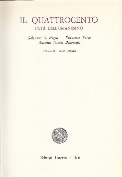 La letteratura italiana. Storia e testi. Il Quattrocento