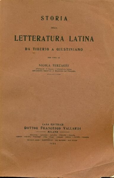 Storia della letteratura latina da Tiberio a Giustiniano