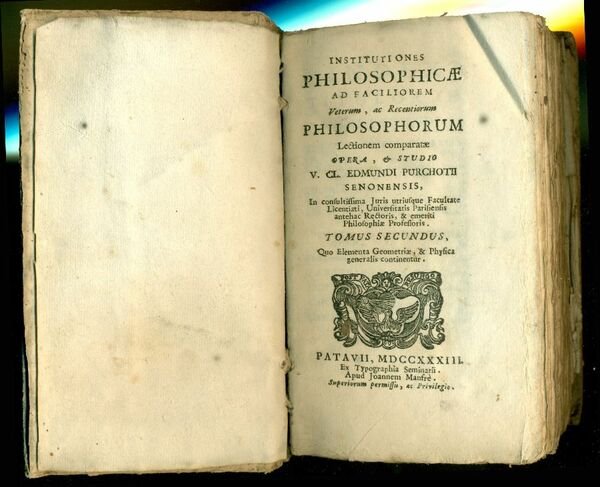 Institutiones philosophicae ad faciliorem Veterum, ac Recentiorum philosophorum lectionem comparatae | Immagine principale