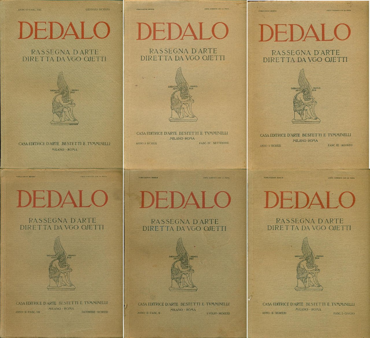 6 fascicoli (Agosto, settembre 1920 e Gennaio, giugno, luglio, dicembre … | Immagine principale
