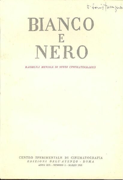 Bianco e Nero. Anno XIX, Numero 3, Marzo 1958