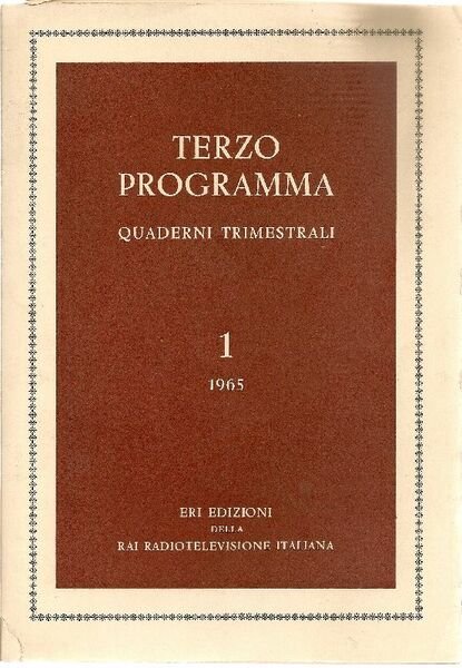 Terzo Programma. N. 1, 1965
